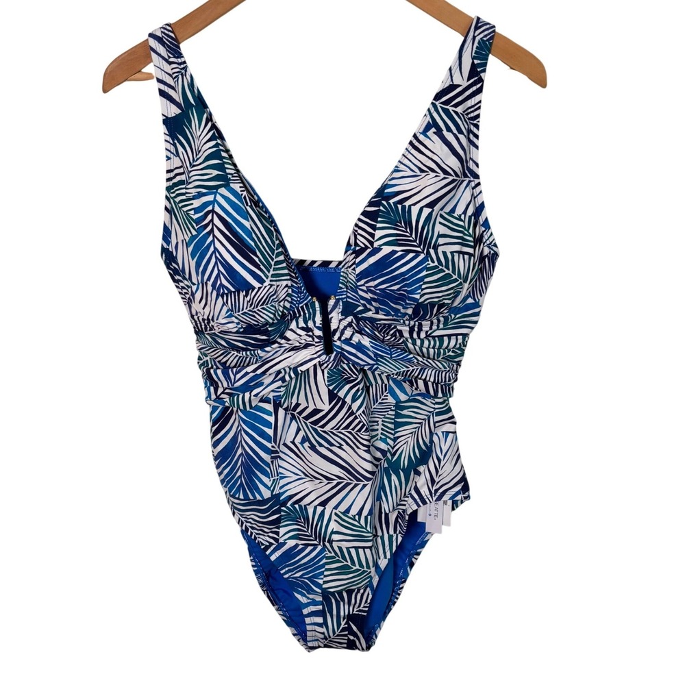 Bleu Rod Beattie Womens‎ Swimsuit Sz 8 One Piece Blue Tropical New